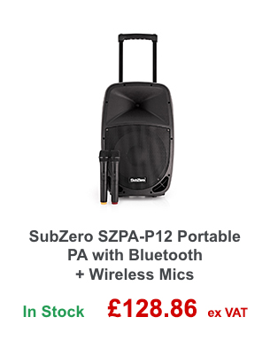 SubZero SZPA-P12 Portable PA with Bluetooth + Wireless Mics