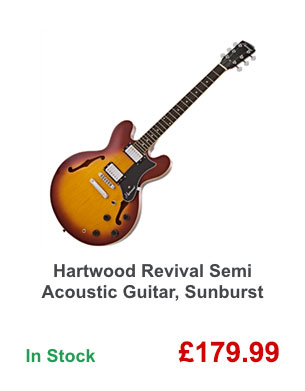 Hartwood Revival Semi Acoustic Guitar, Sunburst
