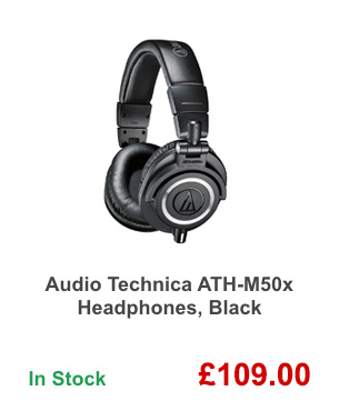 Audio Technica ATH-M50x Headphones, Black