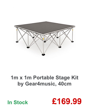 1m x 1m Portable Stage Kit by Gear4music, 40cm