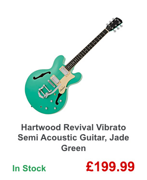 Hartwood Revival Vibrato Semi Acoustic Guitar, Jade Green