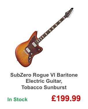 SubZero Rogue VI Baritone Electric Guitar, Tobacco Sunburst