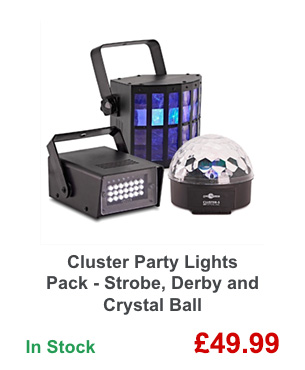 Cluster Party Lights Pack - Strobe, Derby and Crystal Ball