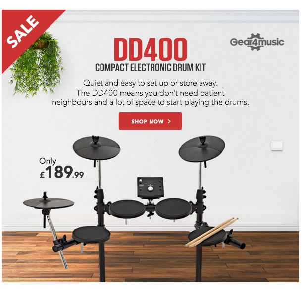 DD400 Compact Electronic Drum Kit by Gear4music