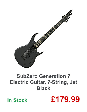 SubZero Generation 7 Electric Guitar, 7-String, Jet Black