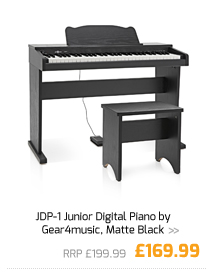 JDP-1 Junior Digital Piano by Gear4music, Matte Black.